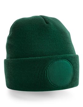 Patch-Beanie mit rundem Patch - verschiedene Farben - Gr. Onesize